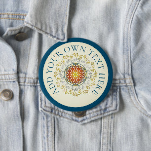 Blume des Lebens - Vintage Ornamente Mandala 1 Button