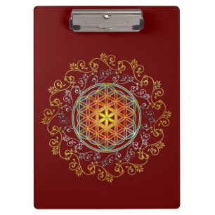 Blume des Lebens - Vintage Ornamente Mandala 1 Klemmbrett