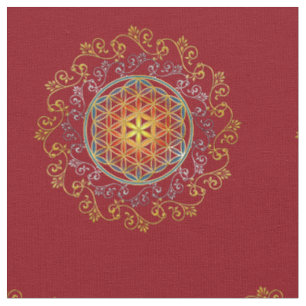 Blume des Lebens - Vintage Ornamente Mandala 1 Stoff
