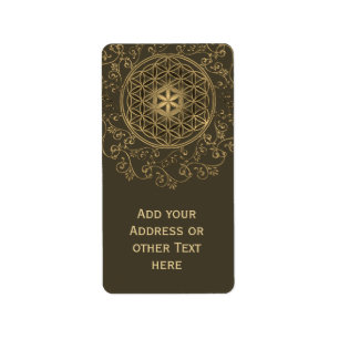 Blume des Lebens - Vintage Ornamente Mandala 2 Adressaufkleber