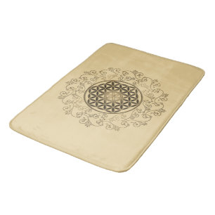 Blume des Lebens - Vintage Ornamente Mandala 2 Badematte