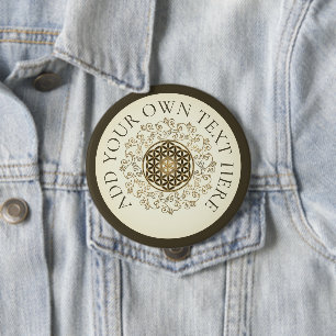 Blume des Lebens - Vintage Ornamente Mandala 2 Button