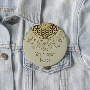 Blume des Lebens - Vintage Ornamente Mandala 2 Button