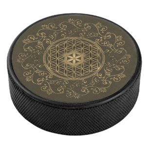 Blume des Lebens - Vintage Ornamente Mandala 2 Eishockey Puck