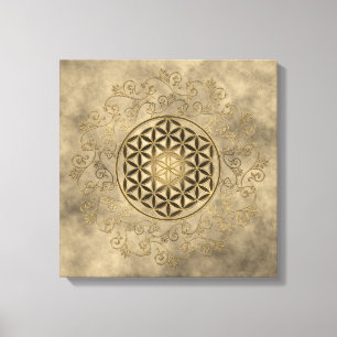 Blume des Lebens - Vintage Ornamente Mandala 2 Leinwanddruck