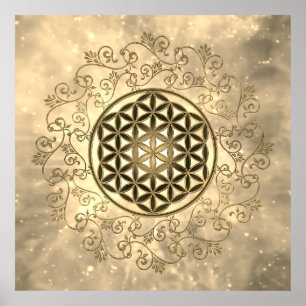 Blume des Lebens - Vintage Ornamente Mandala 2 Poster
