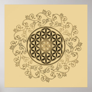 Blume des Lebens - Vintage Ornamente Mandala 2 Poster