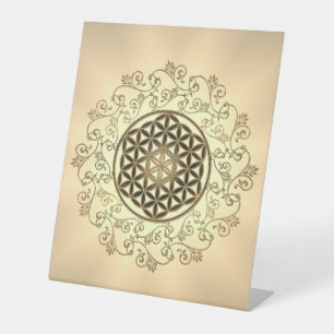 Blume des Lebens - Vintage Ornamente Mandala 2 Sockelschild