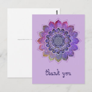 Blume des Lebens - Vintage Style Galaxie Weltraum Postkarte