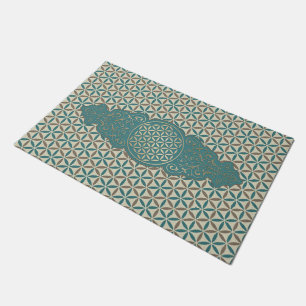 Blume des Lebens - vintage X & Stempel Muster BG 1 Fußmatte