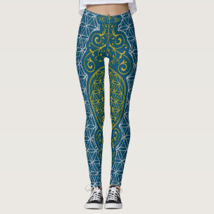 Blume des Lebens - vintage XI Stempel-Muster Leggings