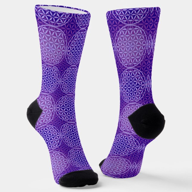 BLUME DES LEBENS - violettes Lila - Muster Socken (Gewinkelt)
