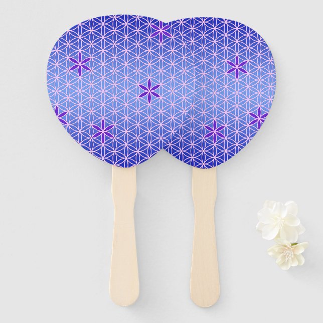 BLUME DES LEBENS - violettes, rosa Muster Fächer (Vorne und Hinten)