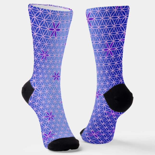 BLUME DES LEBENS - violettes, rosa Muster Socken (Gewinkelt)