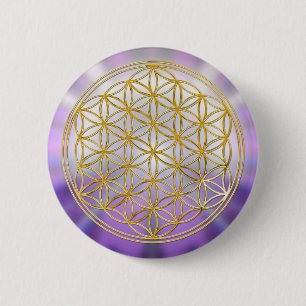 Blume des Lebens Yantra Button