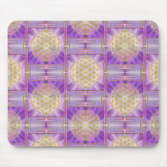 BLUME DES LEBENS - Yantra-nahtloses Muster Mousepad (Vorne)