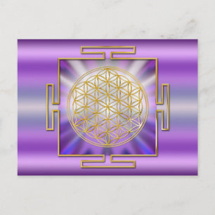 Blume des Lebens Yantra Postkarte