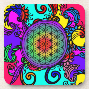 Blume des Lebens Zen Chakra Getränkeuntersetzer