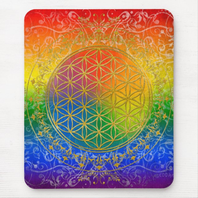 Blume des Lebens - Ziergold Mousepad (Vorne)