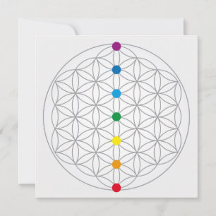Blume des Lebensdesigns und 7 Chakras-Regenbogenfa Feiertagskarte