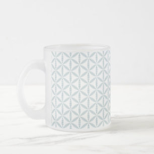 Blume des Lebensmusters - eisblau - Mattglastasse