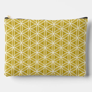 Blume des Lebensmusters - Golds & White Zubehörtasche
