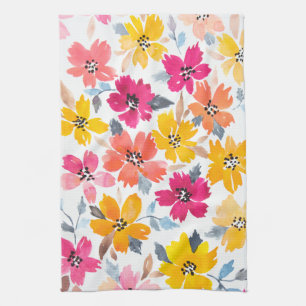 Blume des Loose Floral Geschirrtuch
