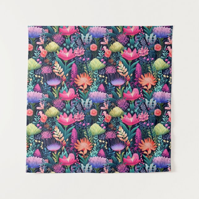 Blume des Meeres - Meeresgarten Wandteppich (Vorderseite)