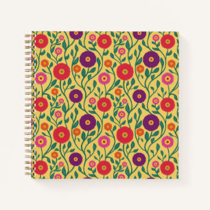 Blume des Mittelalters Garten-Girlande Gelb Notizbuch
