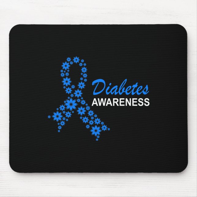 Blume des Monats Ribbon zur Aufklärung über Diabet Mousepad (Vorne)