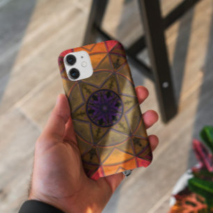 Blume des Mosaiks Kaleidoskop Gelb und Lila Case-Mate iPhone Hülle