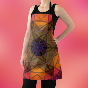 Blume des Mosaiks Kaleidoskop Gelb und Lila Schürze