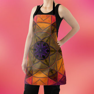 Blume des Mosaiks Kaleidoskop Gelb und Lila Schürze