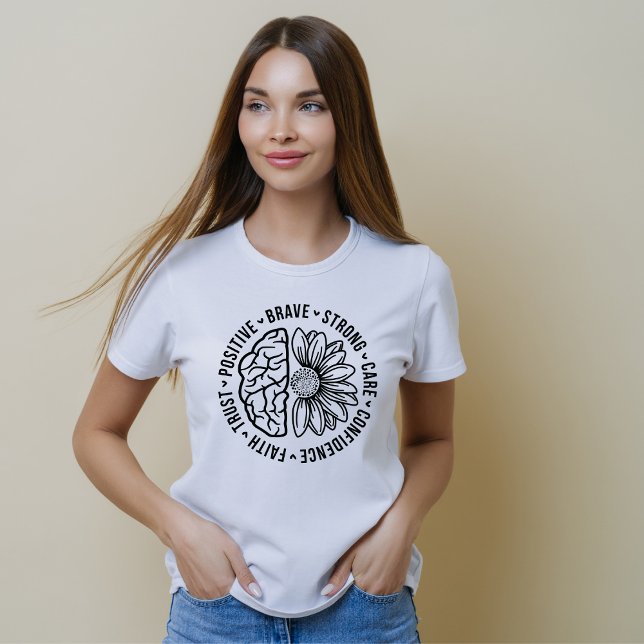 Blume des niedlichen Gehirns Psychische Gesundheit T-Shirt (Von Creator hochgeladen)