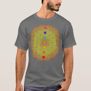 Blume des orangefarbenen Lebens T-Shirt