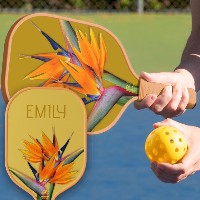 Blume des Paradieses Name Orange Pickleball Schläger (Von Creator hochgeladen)