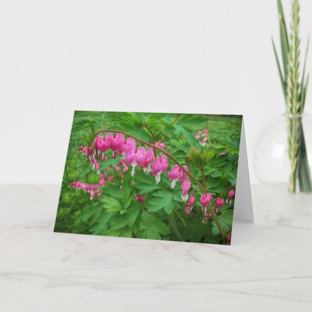 Blume des rosa Herzens Karte (Vorderseite)