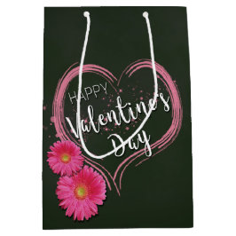 Blume des rosa Herzens Valentinstag Mittlere Gesch Geschenktüte