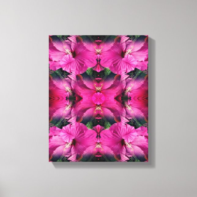 Blume des rosa Hibiskus multipliziert Abstrakt Leinwanddruck (Vorderseite)