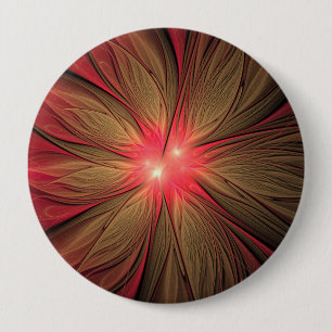 Blume des roten Fraktals Button