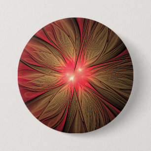 Blume des roten Fraktals Button