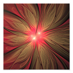 Blume des roten Fraktals Fotodruck