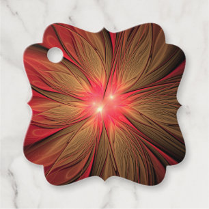 Blume des roten Fraktals Geschenkanhänger