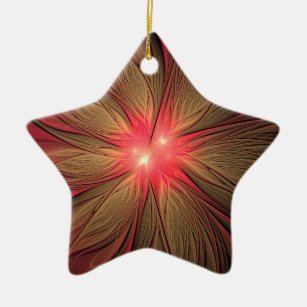 Blume des roten Fraktals Keramik Ornament