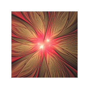 Blume des roten Fraktals Leinwanddruck