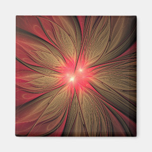 Blume des roten Fraktals Magnet