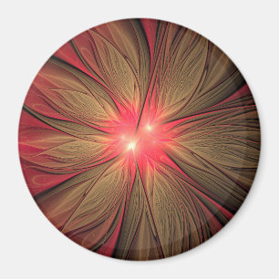 Blume des roten Fraktals Magnet