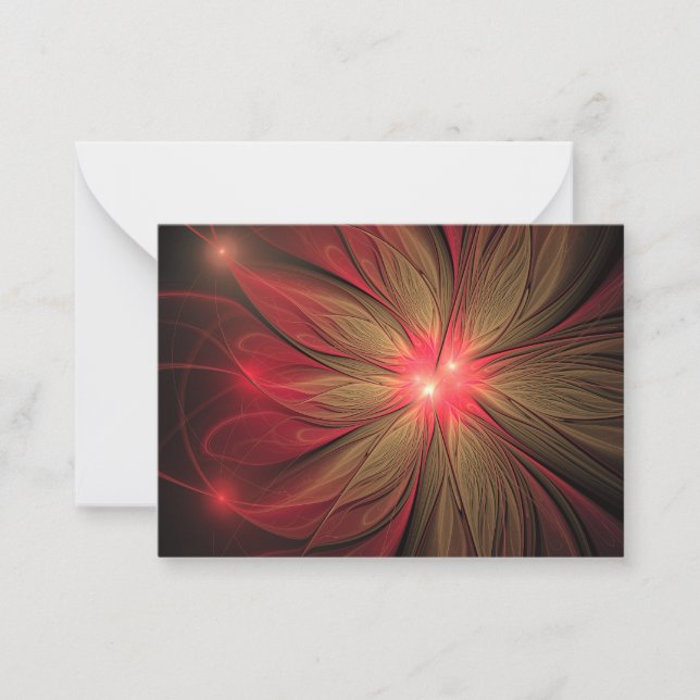Blume des roten Fraktals Mitteilungskarte (Vorderseite)