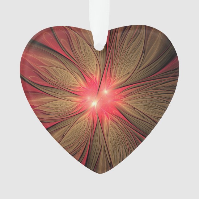 Blume des roten Fraktals Ornament (Vorderseite)