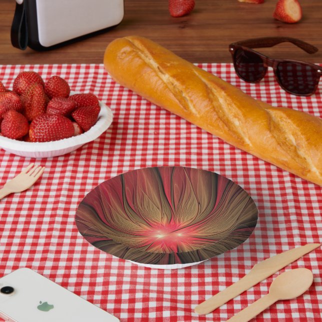 Blume des roten Fraktals Pappteller (Picknick)